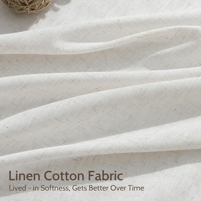 Natural Linen Curtains 108 Inches Long - Image 4