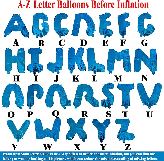 TONIFUL Silver Letter Balloons 2 Set 16 Inch A-Z Custom Alphabet Banner | 52 - Image 6