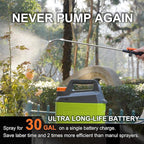 ES4 Electric Sprayer 1 Gallon Built-in 4000mAh Rechargeable Battery, Copper-Nickel Spray Nozzle Makes The Spray More Delicate, The Telescopic Spray Rod Can Reach Further
