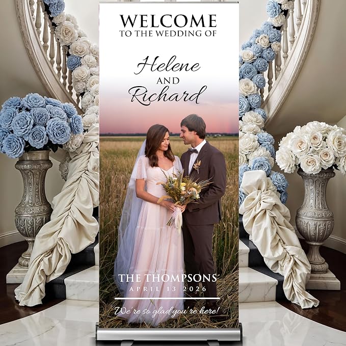 Custom Banner for Weddings READY IN 24HRS Choose your Design Retractable Banner - Image 5
