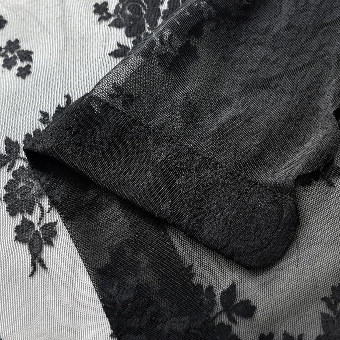 Kotile Gothic Black Lace Curtains - Image 8