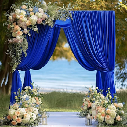 Royal Blue Backdrop Curtain Drapes - Image 5