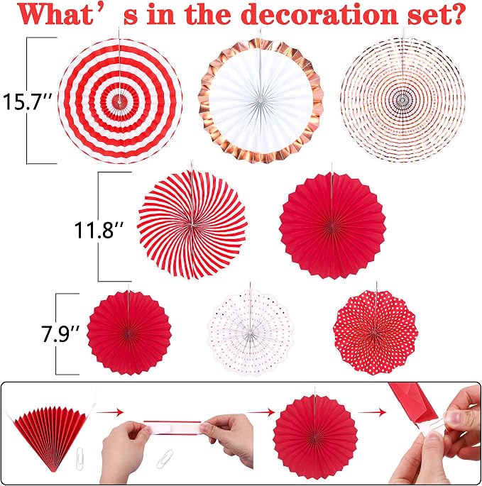 35PCS Party Decorations Paper Fan Hanging Set - Image 3