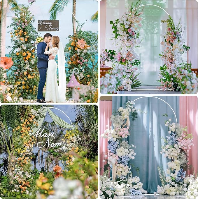 8FT Arch Backdrop Stand White Metal Wedding Arch Backdrop Stand | Metal - Image 6