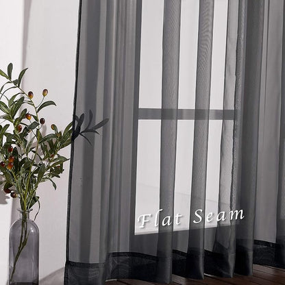 NICETOWN Living Room Sheer Curtains 108 inch Long, Eyelet Top Voile Textured - Image 5