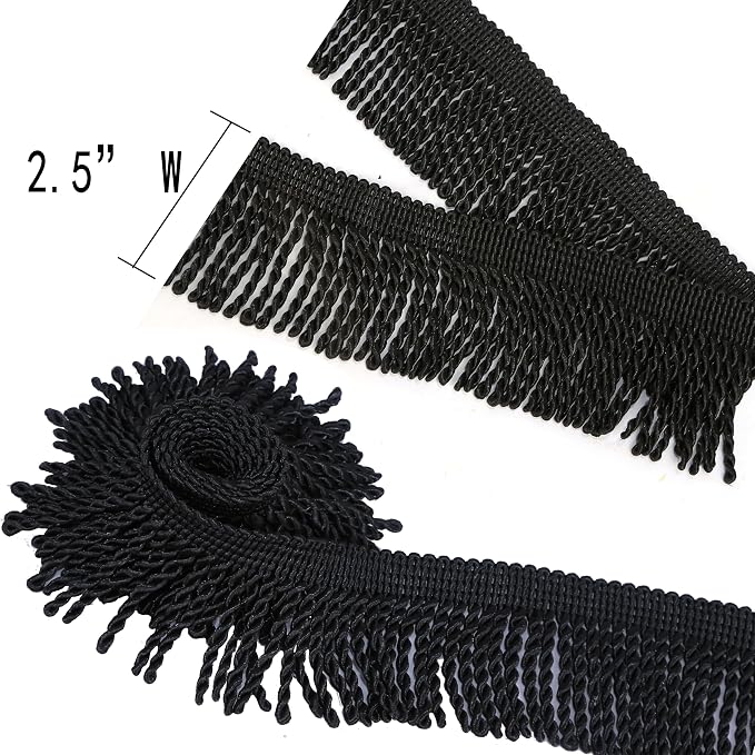 BEL AVENIR Bullion Fringe Trim Curtain Fringes 5 Yard x 2.5 Inches Sewing | - Image 3