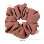 Ivyu Scrunchies Hair Ties, Big Large Scrunchie for Girls Women, Cute Hairties Jumbo Scrunchy For Thick Curl Hair No Crease Hair Accessories Soft Ropes Ponytail Holder, 4 Count, Black, Brown, Beige