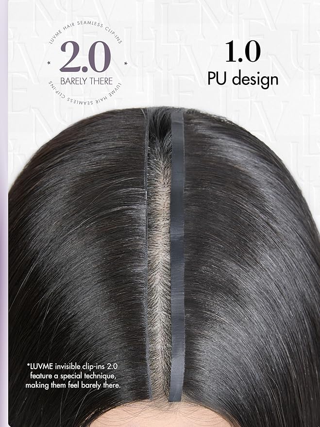 LUVME Invisible Clip in Hair Extensions Real Human Hair, 22 inch 2 Pack 220g 12Pcs, Natural Black Remy Human Hair Extensions Clip ins for Women, Natural Human Hair