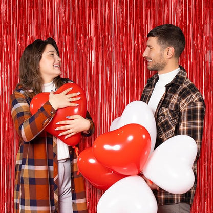 ZATAYE 2 Pack Red Foil Curtain Backdrop Birthday Party Decorations | Red - Image 6