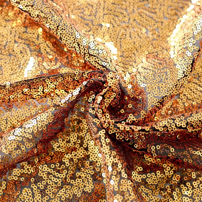 Sugargirl Black Gold Sequin Backdrop Curtain 2 Panels 2FTx8FT Glitter Black - Image 5