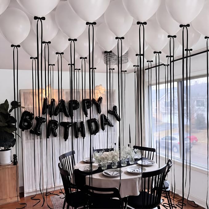 30 Pcs 18in White Black Latex Balloons by Unknown