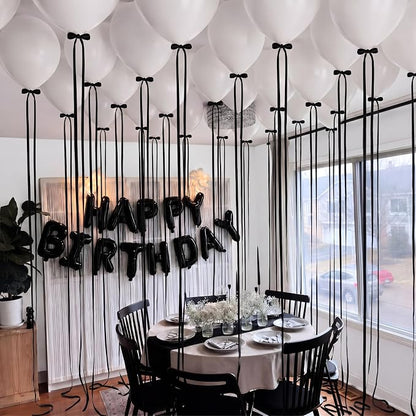 30 Pcs 18in White Black Latex Balloons by Unknown