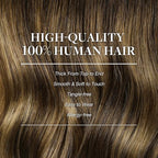 GOO GOO Clip in Hair Extensions Real Human Hair, Remy Human Hair Extensions Clip ins for Women, Natural Human Hair, 24inch 240g 9Pcs, #4/27/4 Balayage Chocolate Brown to Caramel Blonde