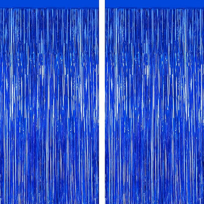 ZATAYE 2 Pack Dark Blue Foil Curtain Backdrop Birthday Party Decorations | Dark by ZATAYE