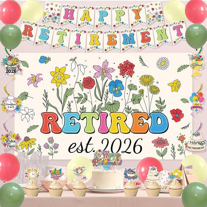 Roetyce Flower Retirement Party Decorations, Legend Has Retired Photo Backdrop - Image 6