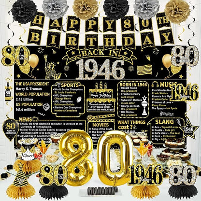 Zirtorei 80th Birthday Decorations - Image 4