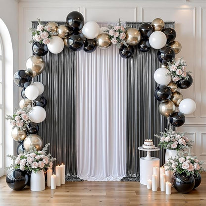 gogoparti 20x10FT Charcoal Silver Sequin Backdrop Curtain - Image 4