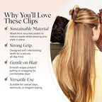 Kitsch Medium Hair Clips for Women, Strong Hold, Recycled Plastic Claw Clips for Thick Hair | Great for Updo, Half Up Hairstyle | Ideal Gifts for Women - 2pcs, Black and Tort