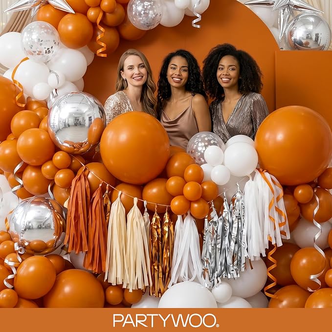 PartyWoo Burnt Orange Balloons 152pcs Terracotta Fall Color 18 12 10 5 Inch | - Image 5