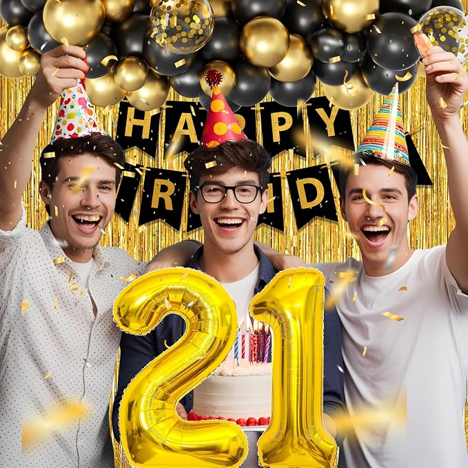 Gold 21st birthday decorations for him Men - Image 7