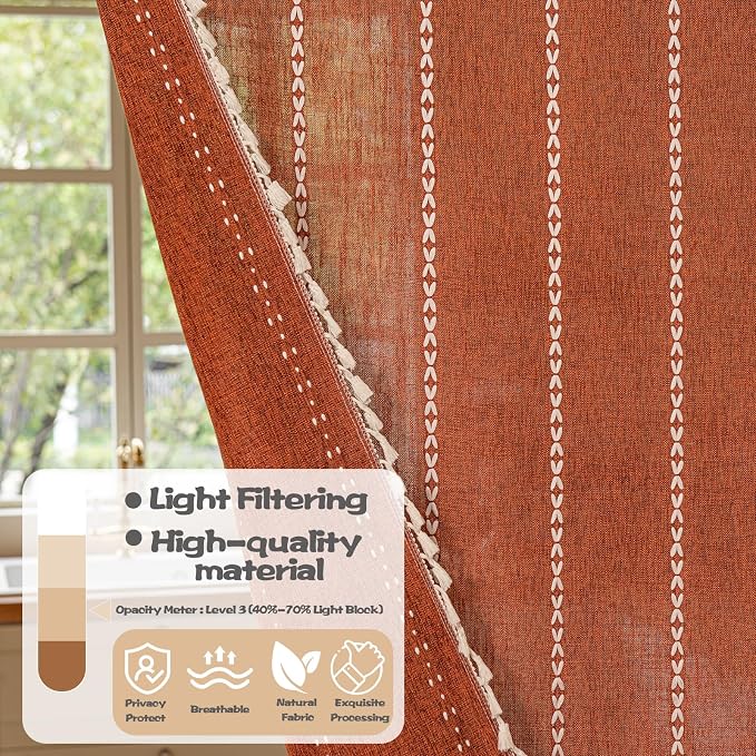 Sutuo Home Boho Sliding Door Curtains - Image 5