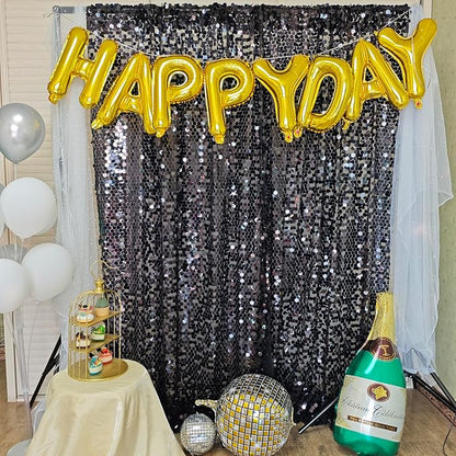 9FTx10FT Black Large Sequin Backdrop 1 Panel | 18MM Large Sequins, Glitter - Image 2