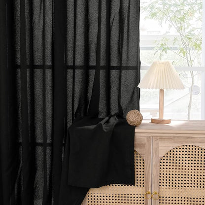 YoungsTex Black Linen Curtains 54 Inch Length - Image 8