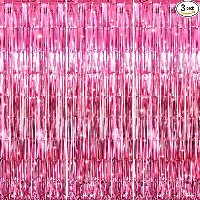 GOER 3.2 ft x 9.85 ft Metallic Tinsel Foil Fringe Curtains Party Photo Backdrop by GOER