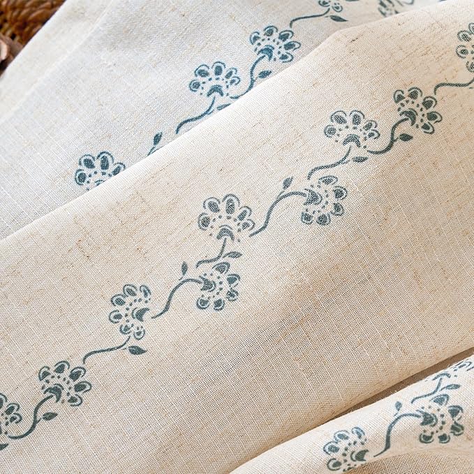 Cathy Linen Floral Curtains for Living Room Privacy Curtains 96 inch Length Set - Image 3