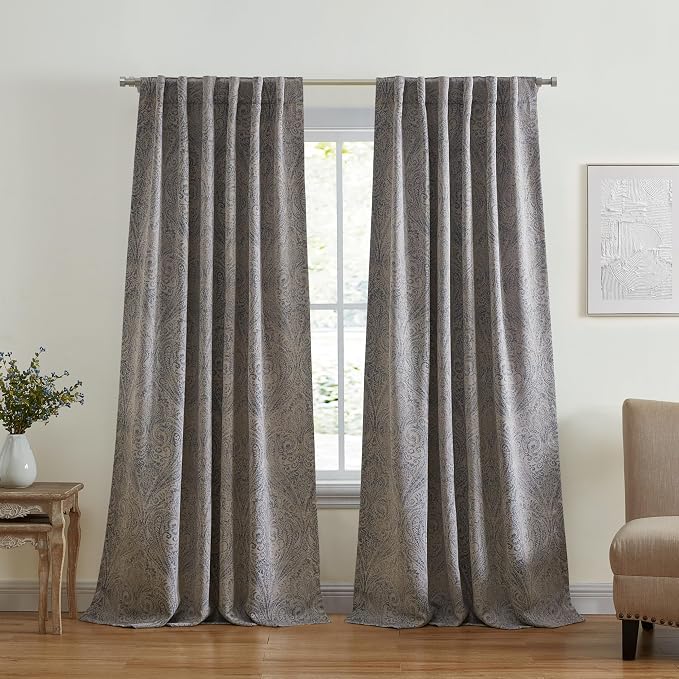 Threadmade Vittoria Paisley Printed Blackout Curtain Panel by ElreneHomeFashions