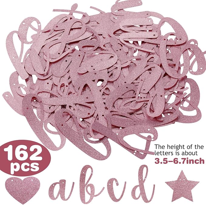 TaoBary 167 Pcs DIY Banner Kit Happy Birthday Glitter Banner Customizable - Image 4