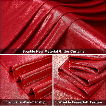 20x10FT Red Sequin Backdrop Curtain - Image 6