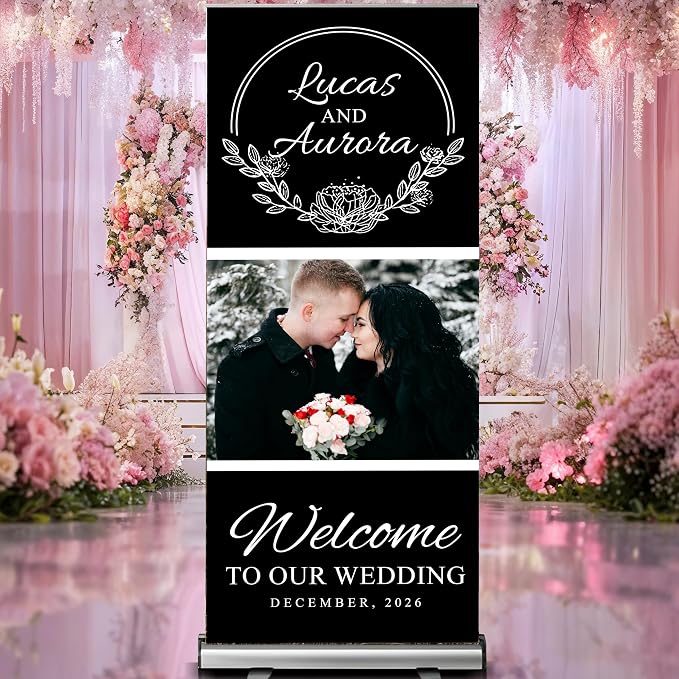 Custom Banner for Weddings READY IN 24HRS Choose your Design Retractable Banner - Image 6
