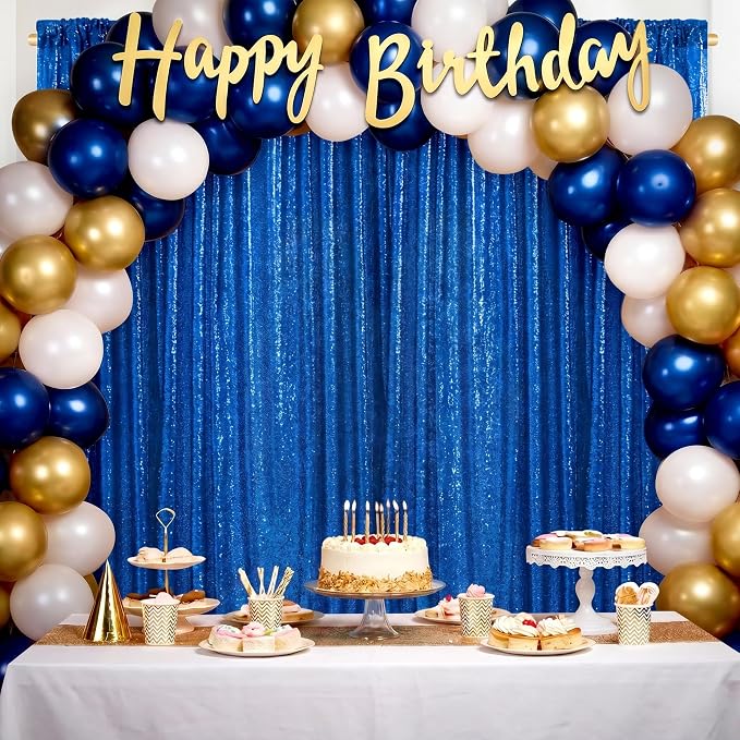 4th of July Party Decorations, 1 Panel 3FTx8FT Navy Blue Sequin Backdrop - Image 7