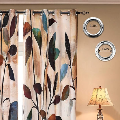SUBRTEX Light Flitering Curtains 52Wx72L, Room Darkening Vibrant Floral Drapes - Image 3
