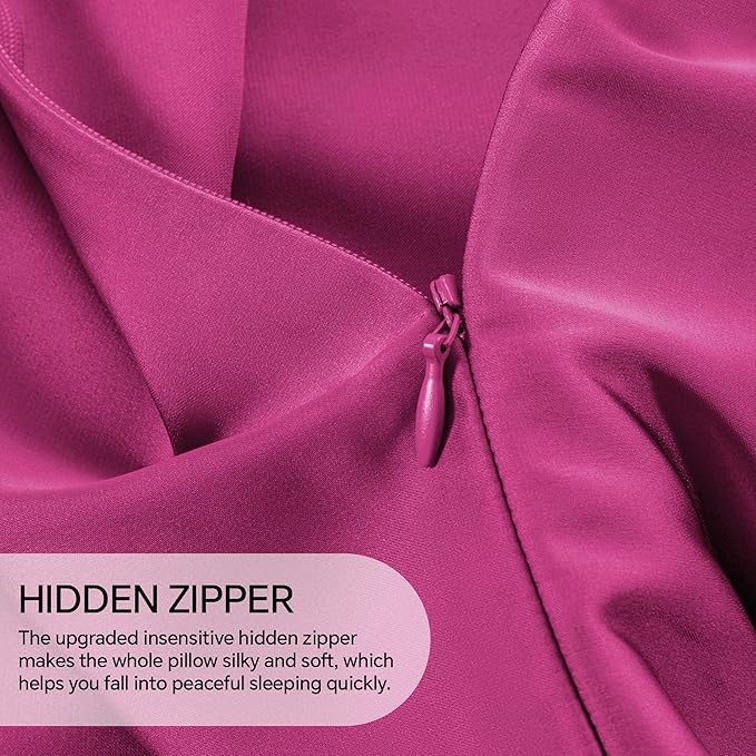 INFIIXSO Mulberry Silk Pillowcase for Hair and Skin, Silk Pillow Cases Queen Size Set of 2 with Hidden Zipper 20"x30", Ultra Smooth and Soft Cooling Pillow Cases for Hot Sleepers(Hot Pink, 2 Pack)