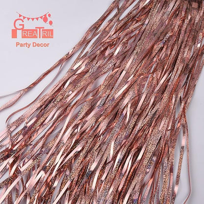 Rose Gold Tinsel Curtain Party Backdrop - Image 5