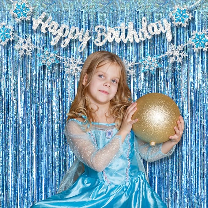 BRAVESHINE Light Blue Streamers Party Backdrop - Image 3
