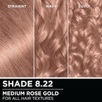 Garnier Hair Color Olia Ammonia-Free Brilliant Color Oil-Rich Permanent Hair Dye, 8.22 Medium Rose Gold, 2 Count (Packaging May Vary)