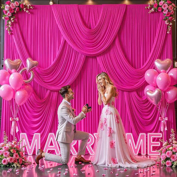 10x12 Hot Pink Backdrop Curtains - Image 9