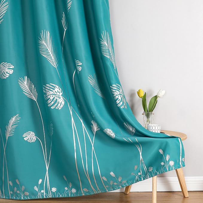 Teal Blackout Curtains 84 Inches Long, Grommet Curtains - Image 7