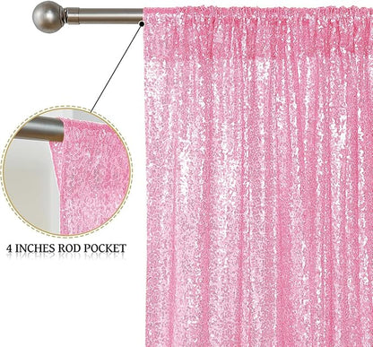 Sugargirl Matte Pink Sequin Backdrop Curtain 4FTx8FT Glitter Matte Pink - Image 6