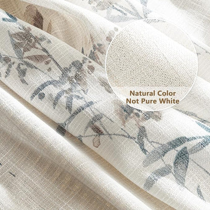 MYSKY HOME Sheer Floral Curtains 63 Inch Long - Image 5