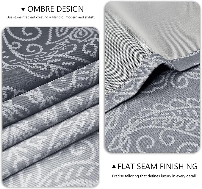 DWCN Grey 100% Blackout Curtains - Image 4