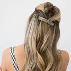 Silver Hair Barrette for Thin Hair, Classic Rectangle French Barrette for Women, Lightweight and Comfortable, Strong Hold, Opera Silver | France Luxe