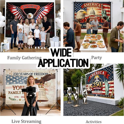 American 250th Anniversary Custom Backdrop 1776-2026, 250 Years of Freedom - Image 7