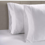 Lane Linen 100% Organic Cotton Pillow Cases Queen Size Set of 2 (20"x30") - Cotton Pillowcases Queen Size - Soft White Pillow Cases Set of 2 - Queen White Pillow Case Pack of 2 - White