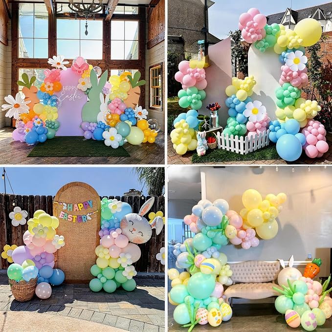 Pastel Balloon Arch Garland Kit, Macaron Pink Green Blue Yellow Latex Party - Image 5