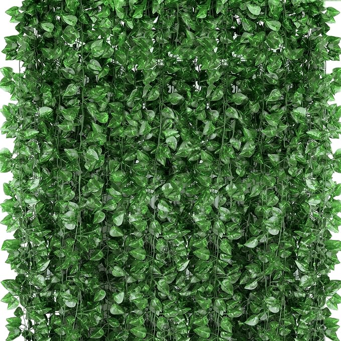 360 Feet 48 Pack Fake Greenery Hanging Garland, Ivy Leaf Plants, Vine Leaves by ZYIGYI