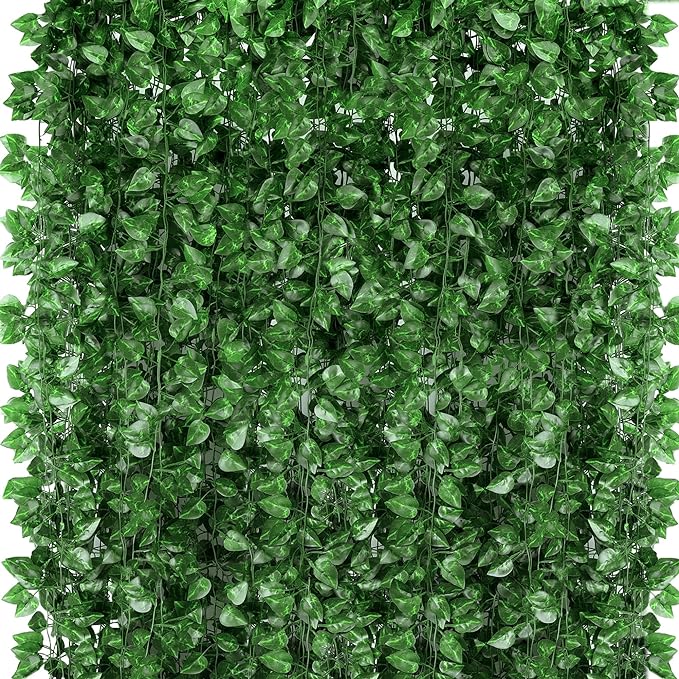 720 Feet 96 Pack Fake Greenery Hanging Garland, Ivy Leaf Plants, Vine Leaves by ZYIGYI
